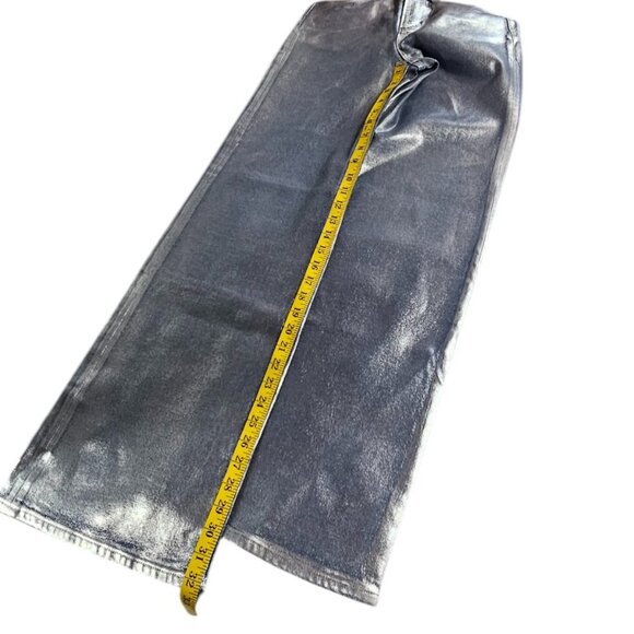 Joe's Jeans Womens Mia Foil High-Rise Wide-Leg Jeans, Party Indigo, Size 25, NWT - Picture 4 of 10